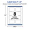 Avery Printable Rectangle Labels, Gold Double Border with Florals, 2" x 3", Glossy White Rectangle Labels, Permanent, Laser/Inkjet, 80ct, Great for Product Labels